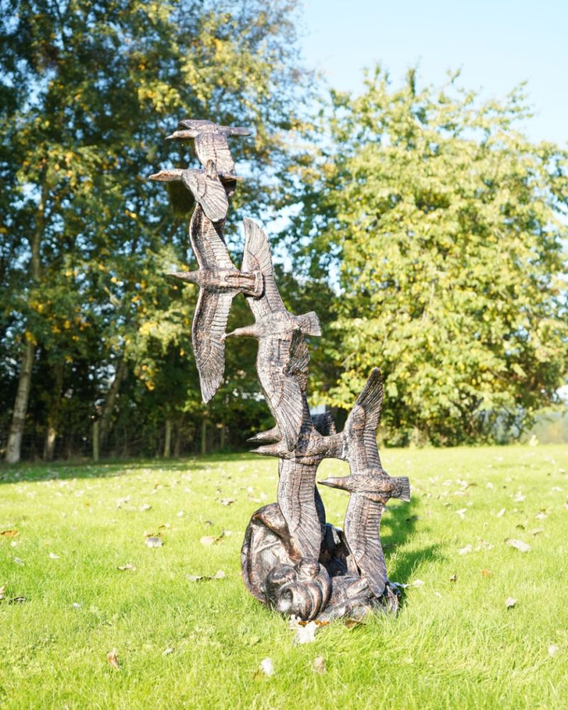 Bronze Cast Aluminium 'The Flock Of Birds' Sculpture