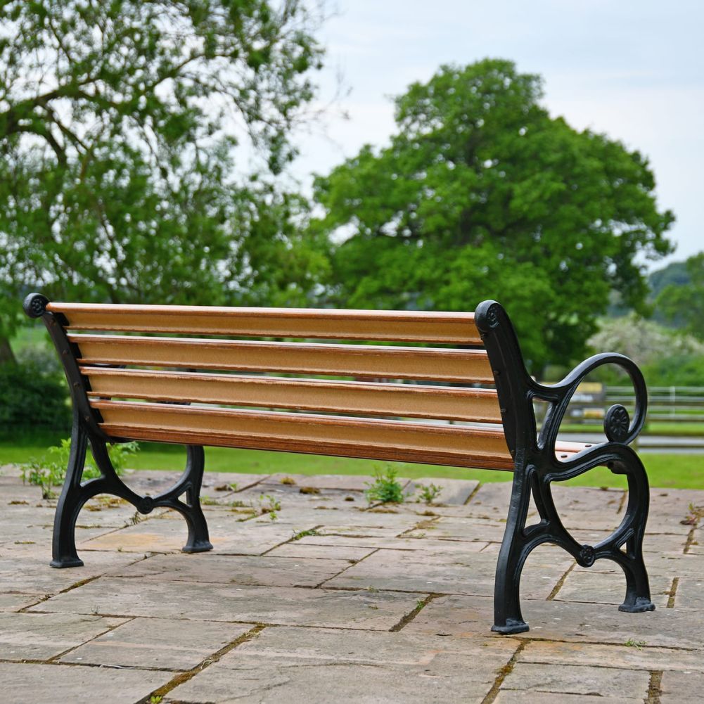 View of the Back of the 'Woodcote' Cast Iron Bench