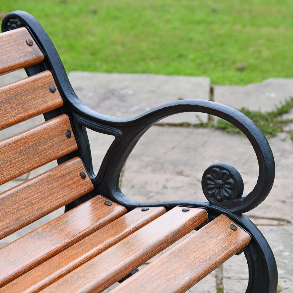 Curved Ornate Arms on the Sides of the Bench