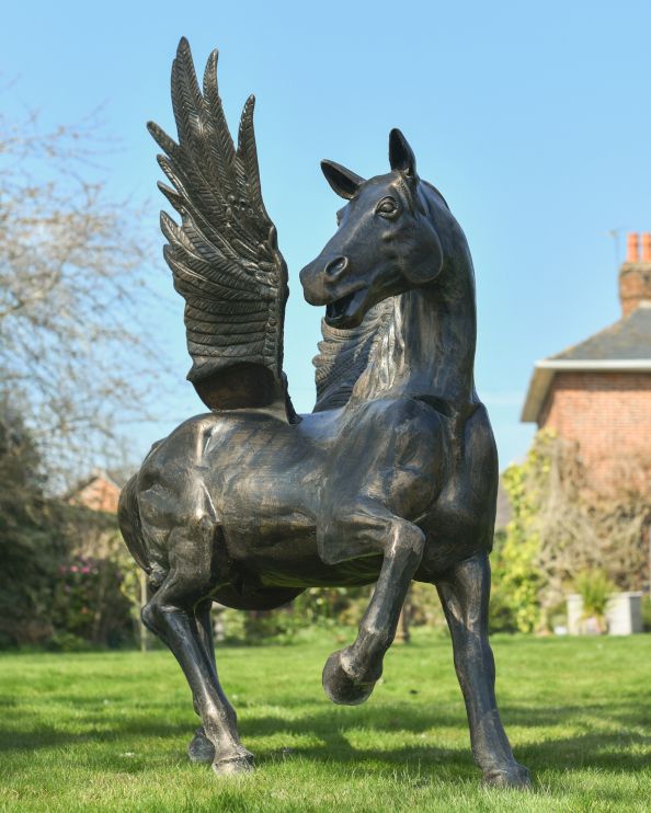 Brushed Bronze Pegasus Garden Sculpture 