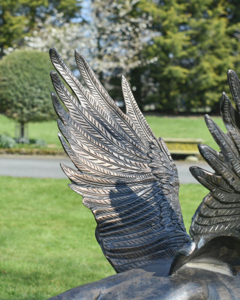 Brushed Bronze Pegasus Garden Sculpture Details