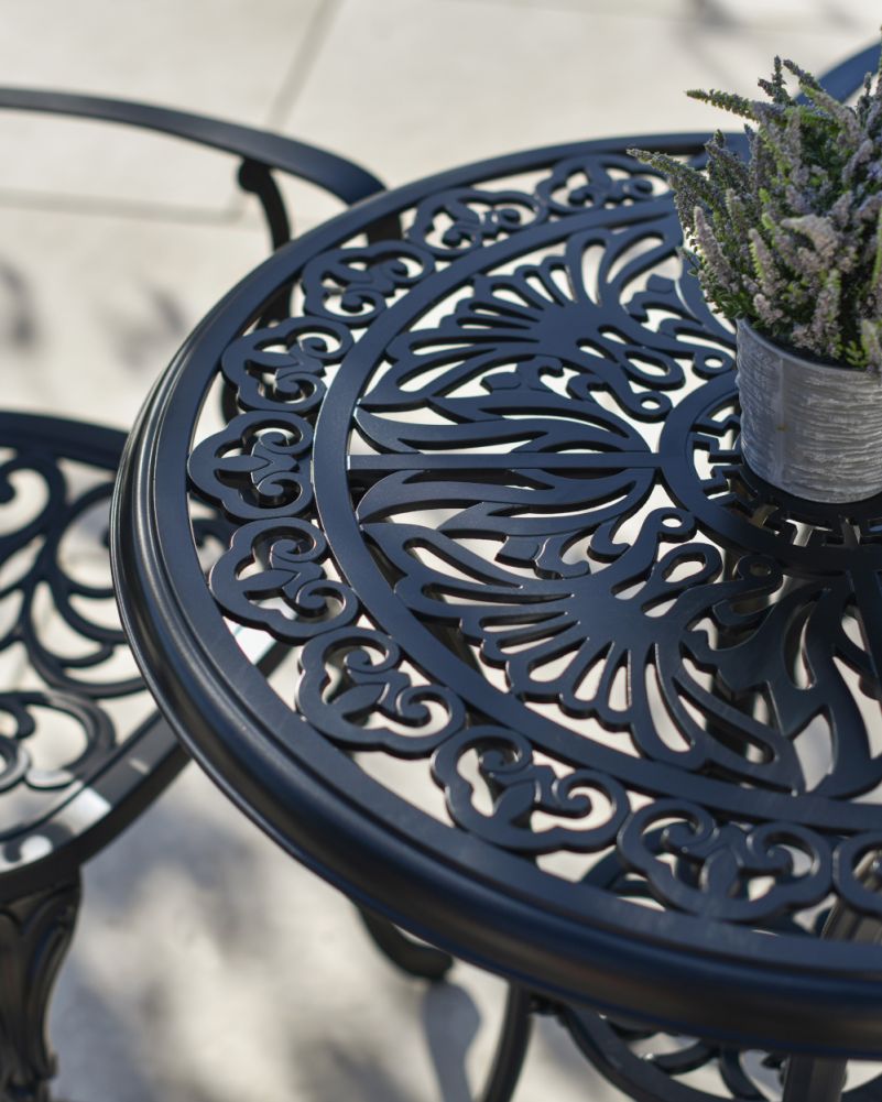 'Buckingam' Two Seater Dining Set In Black Design