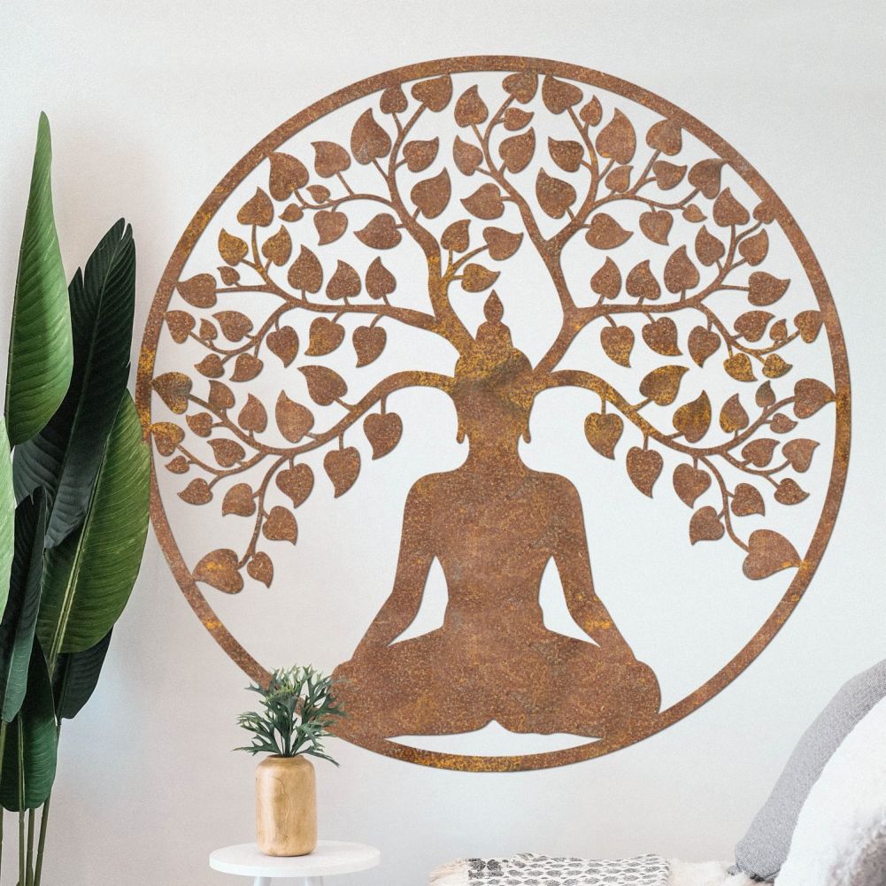 Rustic Buddha & Tree Wall Art