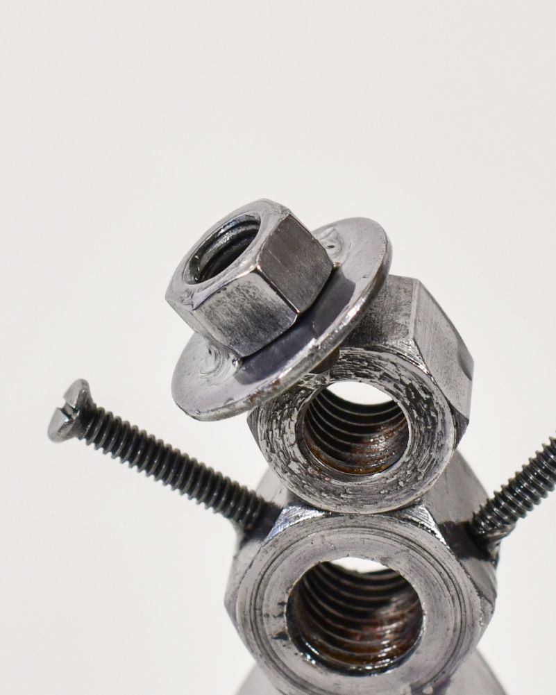 'Buddy' The Snowman Scrap Metal Art Close Up