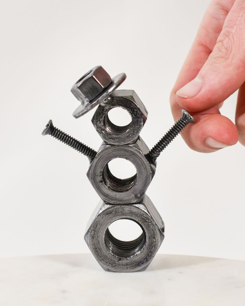 'Buddy' The Snowman Scrap Metal Art Sculpture To Scale