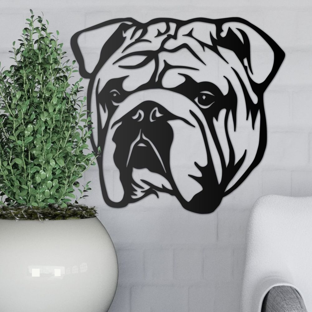 Bulldog Wall Art on brick 