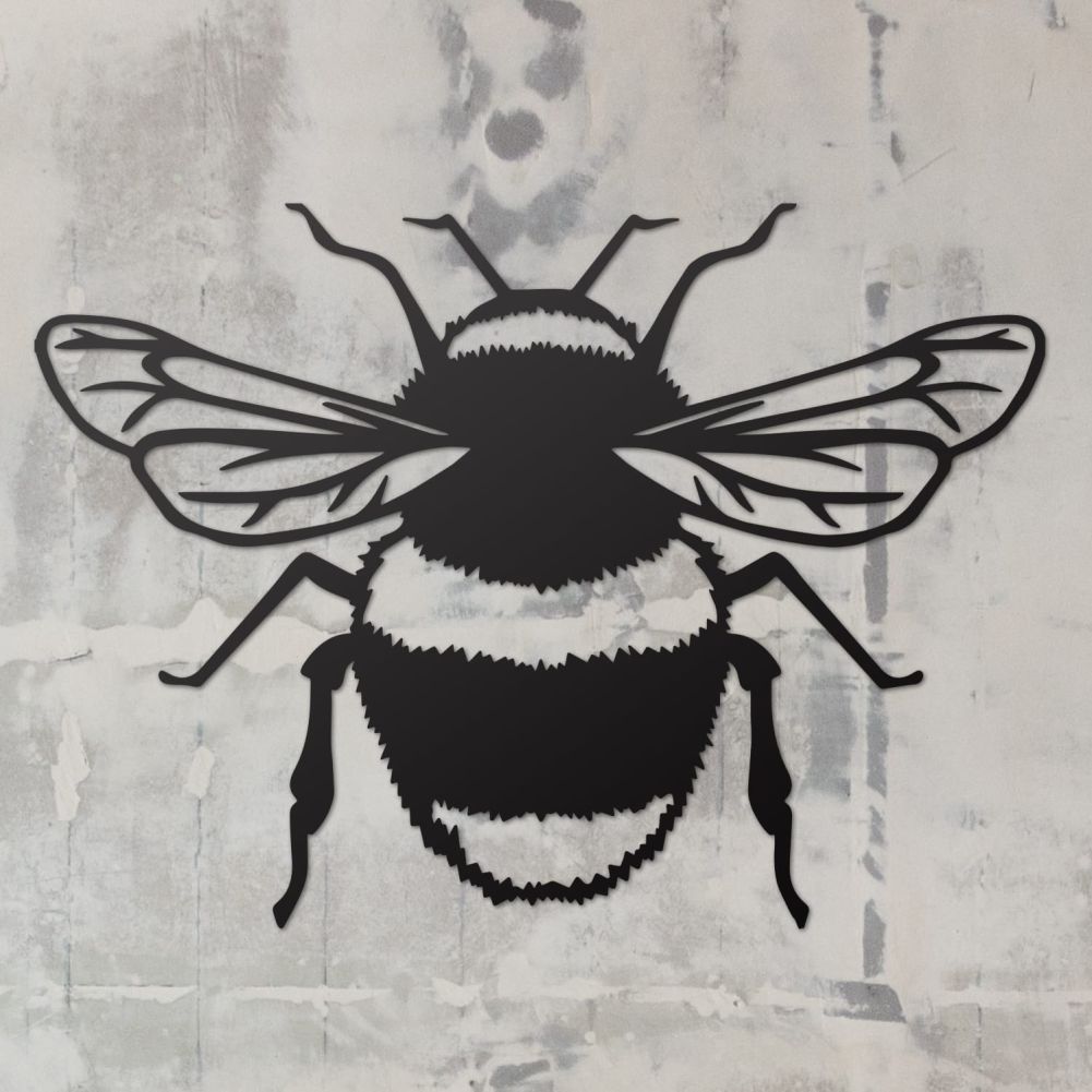 Bumble Bee Steel Wall Art On A Rustic Background