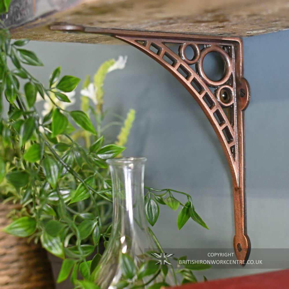 Iron Bridge Bracket with Antique Copper Finish- 22 x 22cm