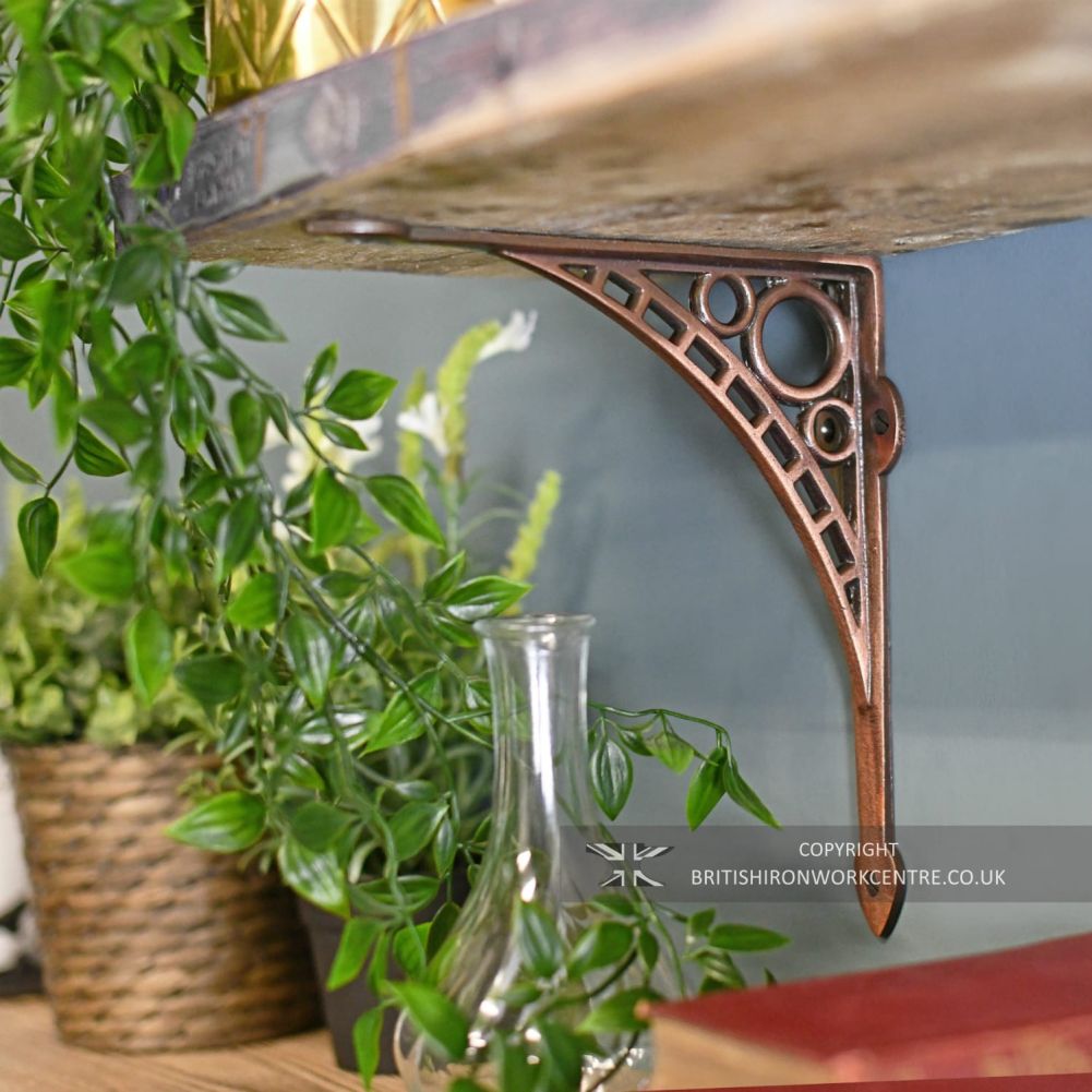 Iron Bridge Bracket with Antique Copper Finish- 22 x 22cm