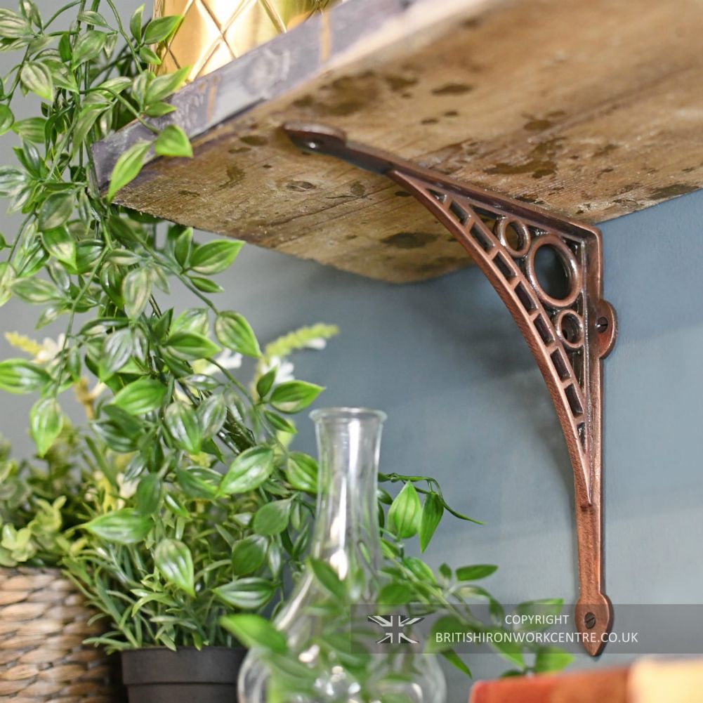 Iron Bridge Bracket with Antique Copper Finish- 22 x 22cm