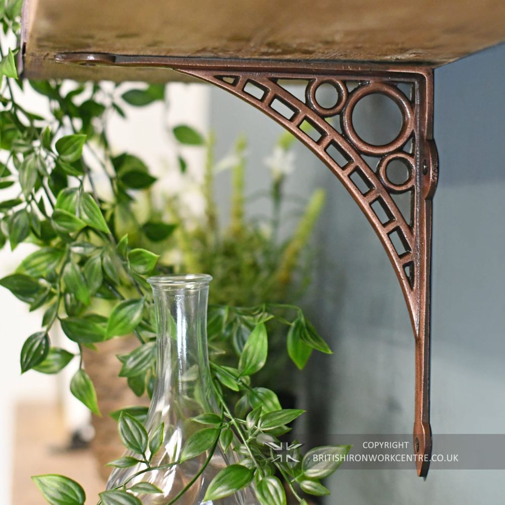 Iron Bridge Bracket with Antique Copper Finish- 22 x 22cm