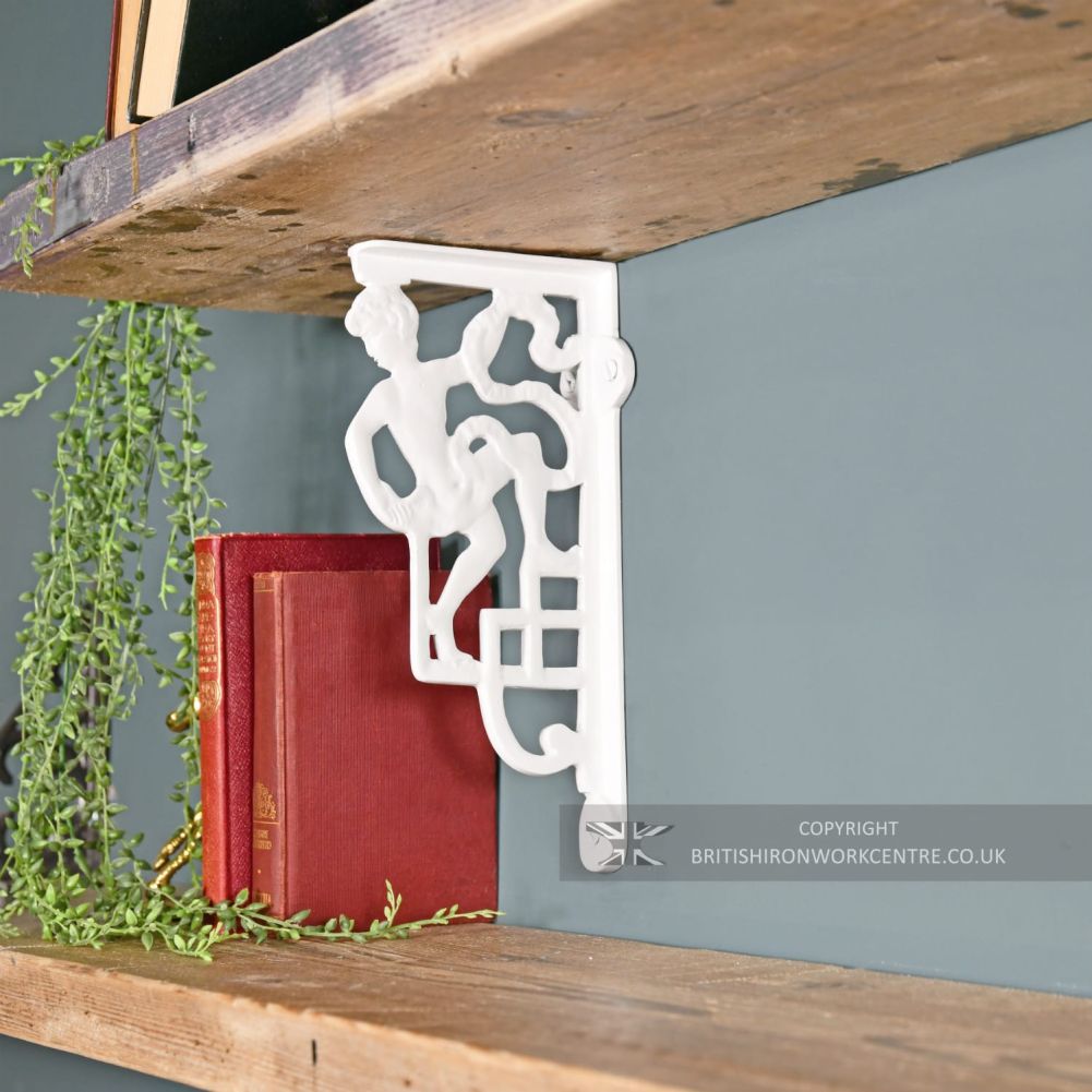 White Cherub Style Shelf Bracket 25 x 12cm