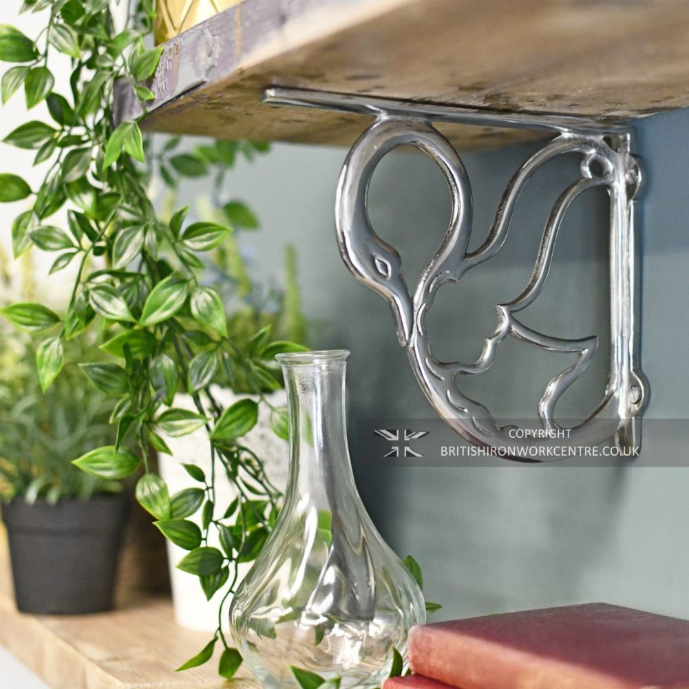 Bright Chrome Swan Style Shelf Bracket 