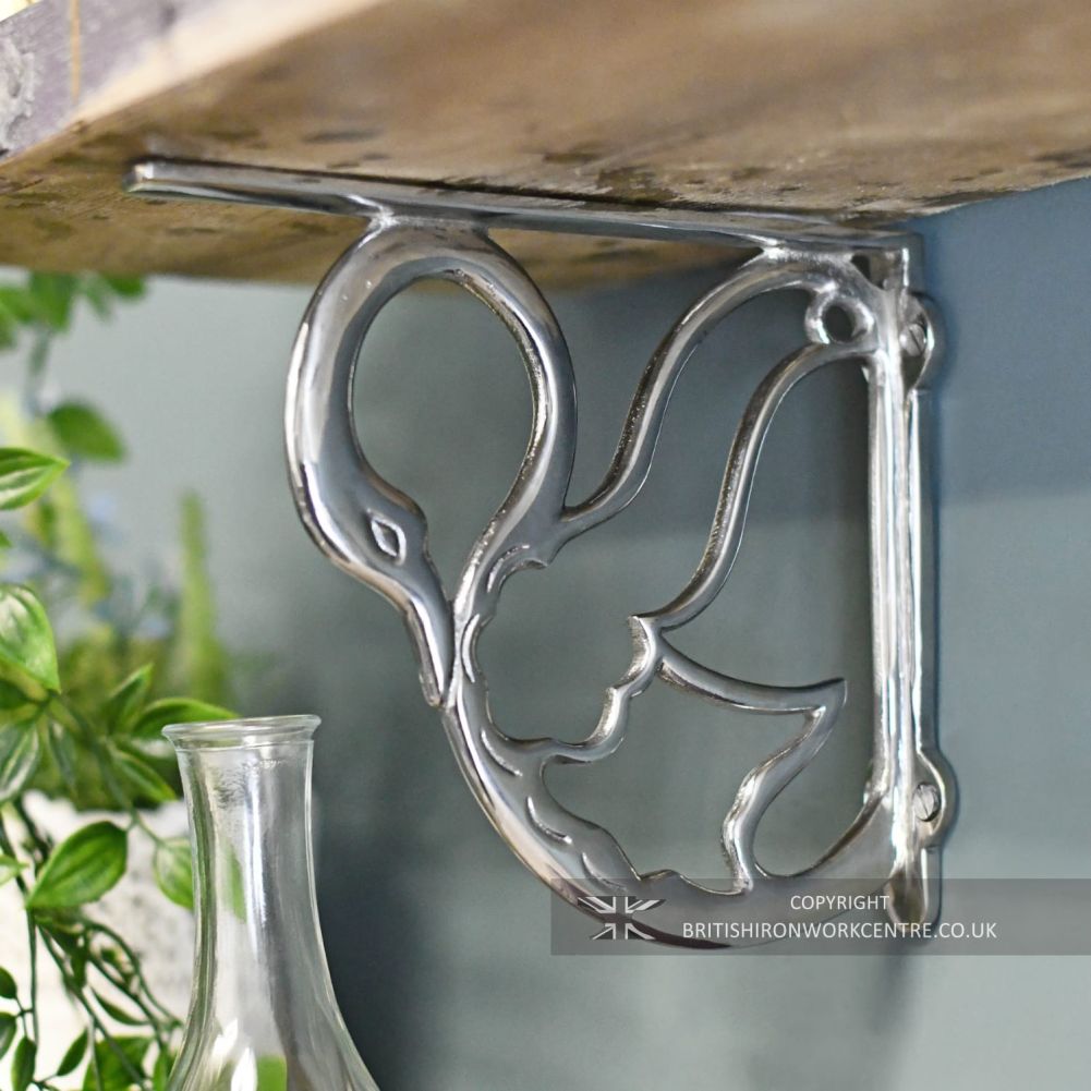 Bright Chrome Swan Style Shelf Bracket 