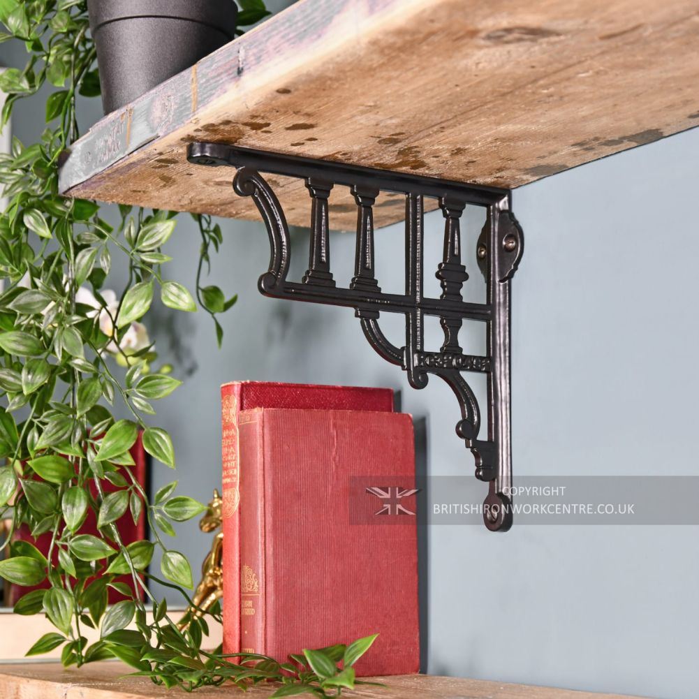 Black Greek Column Shelf Bracket 20 x 20cm