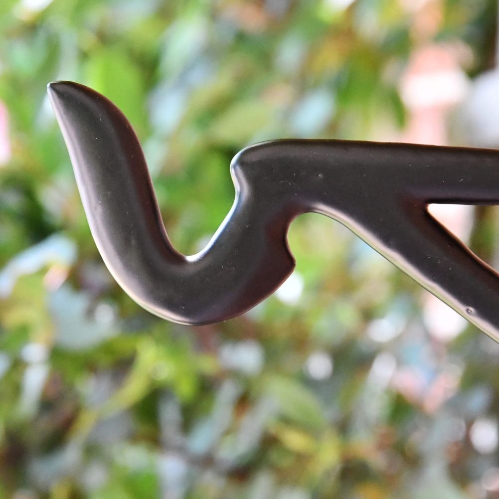 Black Scroll Iron Hanging Basket Bracket Hook Close Up