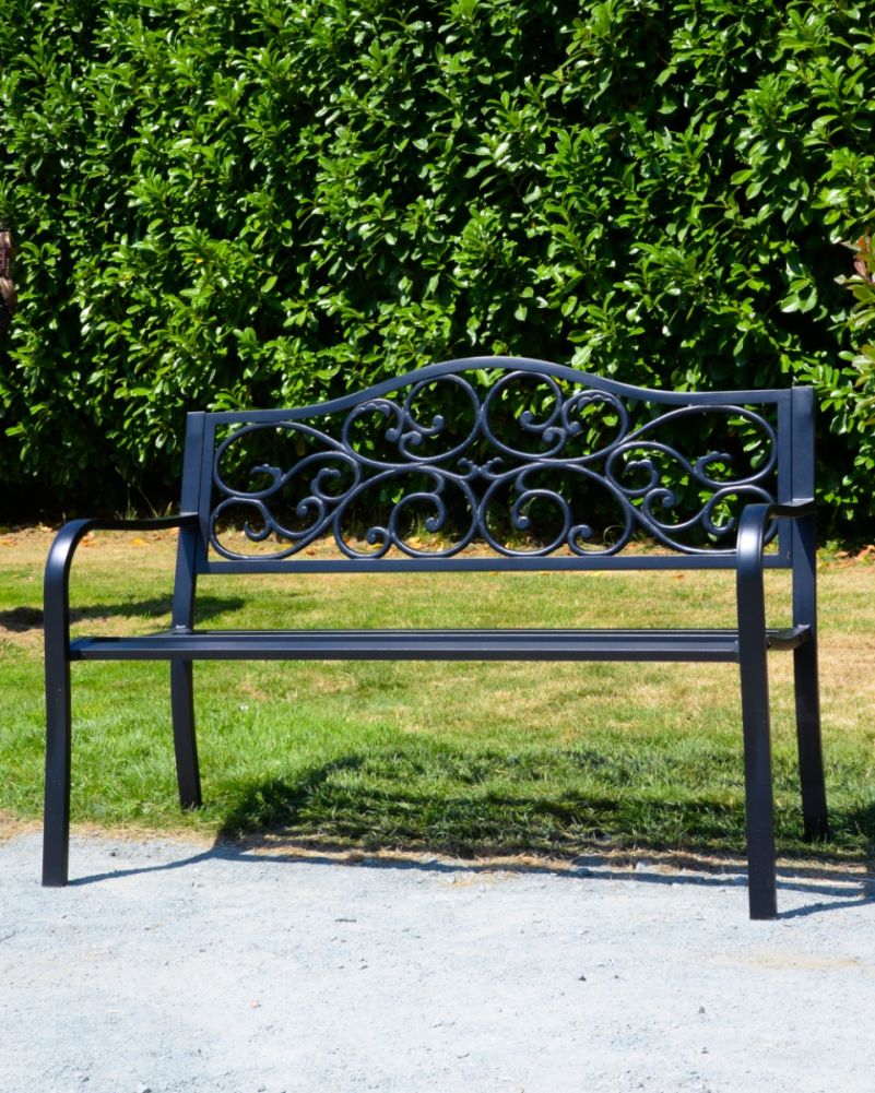 'Capesthorne' Two Seater Midnight Black Garden Bench