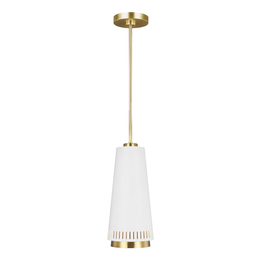 Carter Pendant Light-Polished Brass & Matte White
