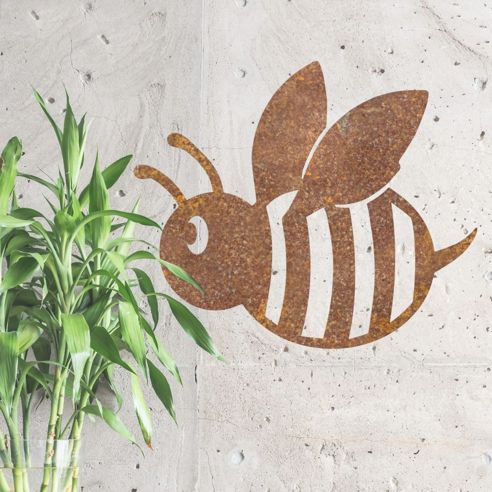 Rustic Cartoon Bee Wall Art With Bamboo