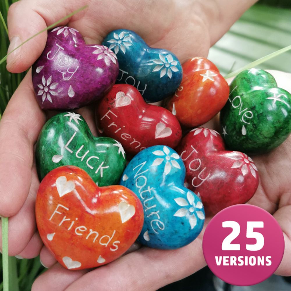 Carved Soapstone Hearts - 25 Versions (Clearance)