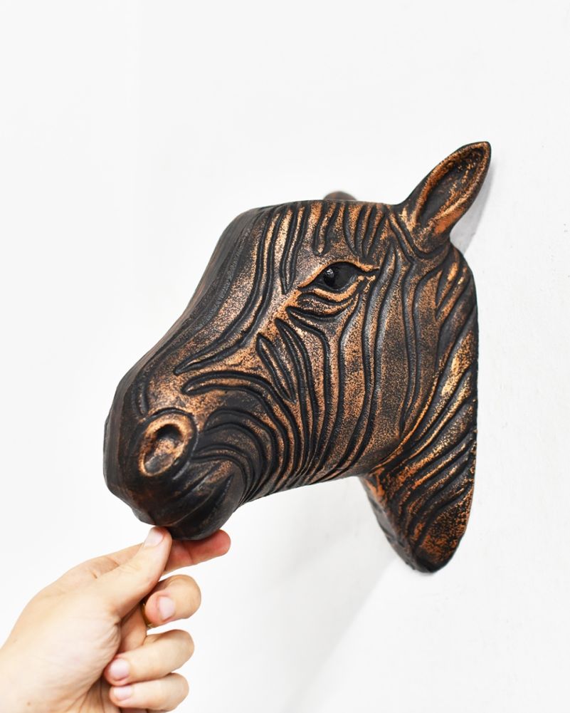 Cast Aluminium Bronze & Copper Zebra Bust To Scale