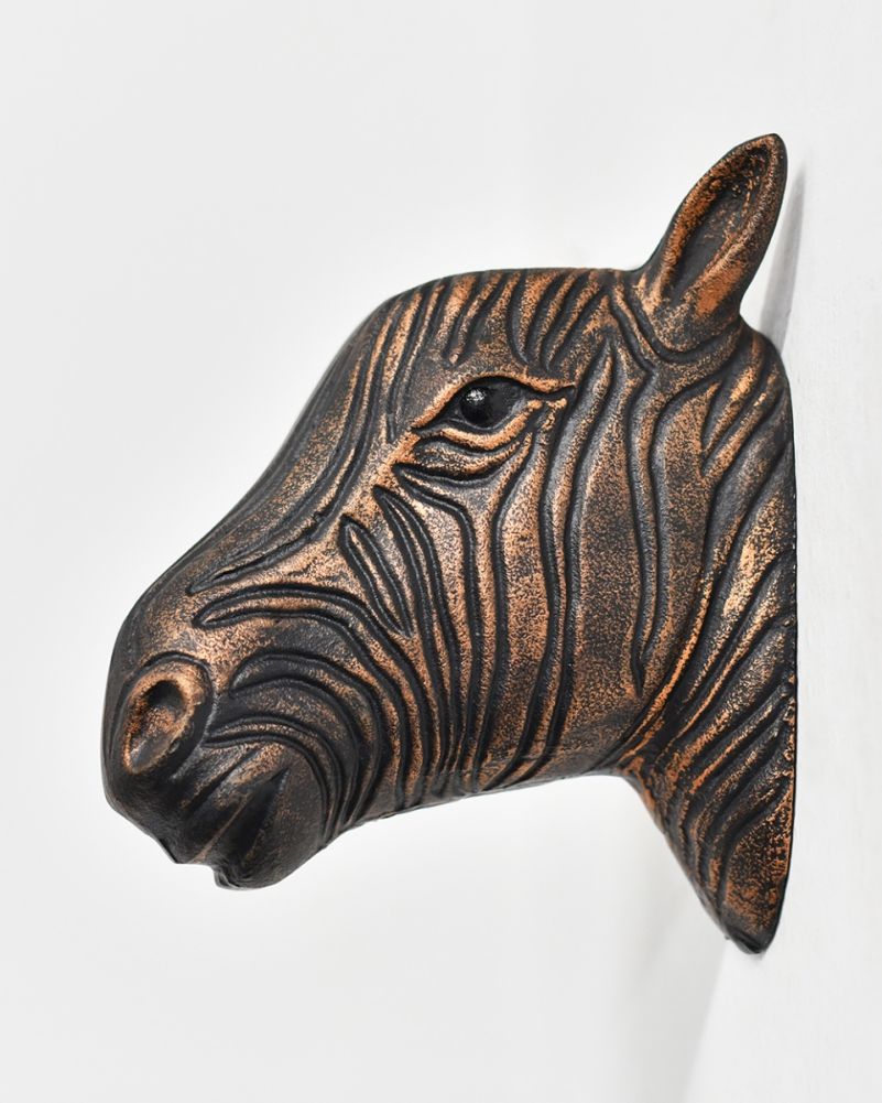 Cast Aluminium Bronze & Copper Zebra Bust Side On