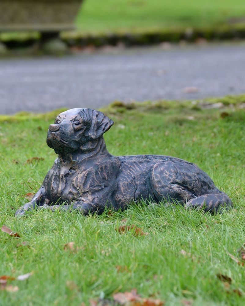 Cast Aluminium 'Buster' The Labrador Garden Sculpture - Verdigris