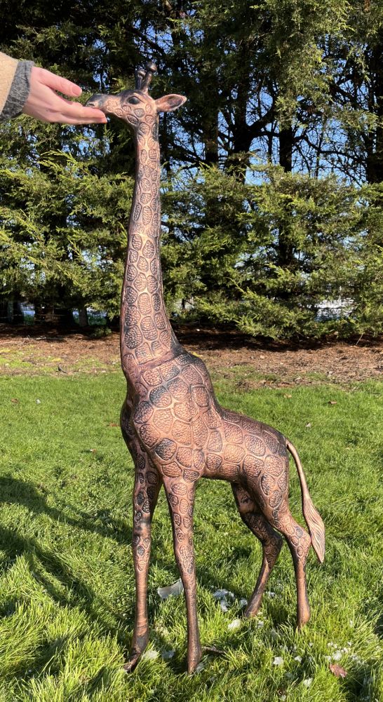 Cast Aluminium Copper Giraffe Sculpture To Scale