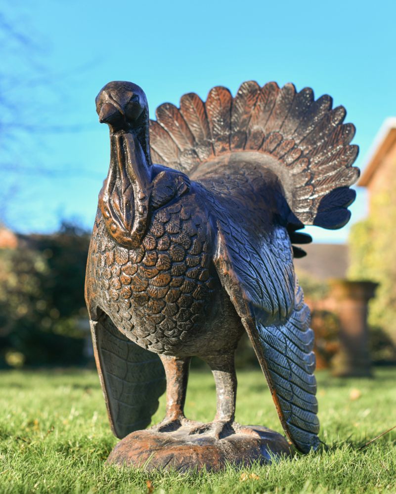 Cast Aluminium Feathers The Turkey Bronze Garden Sculpture