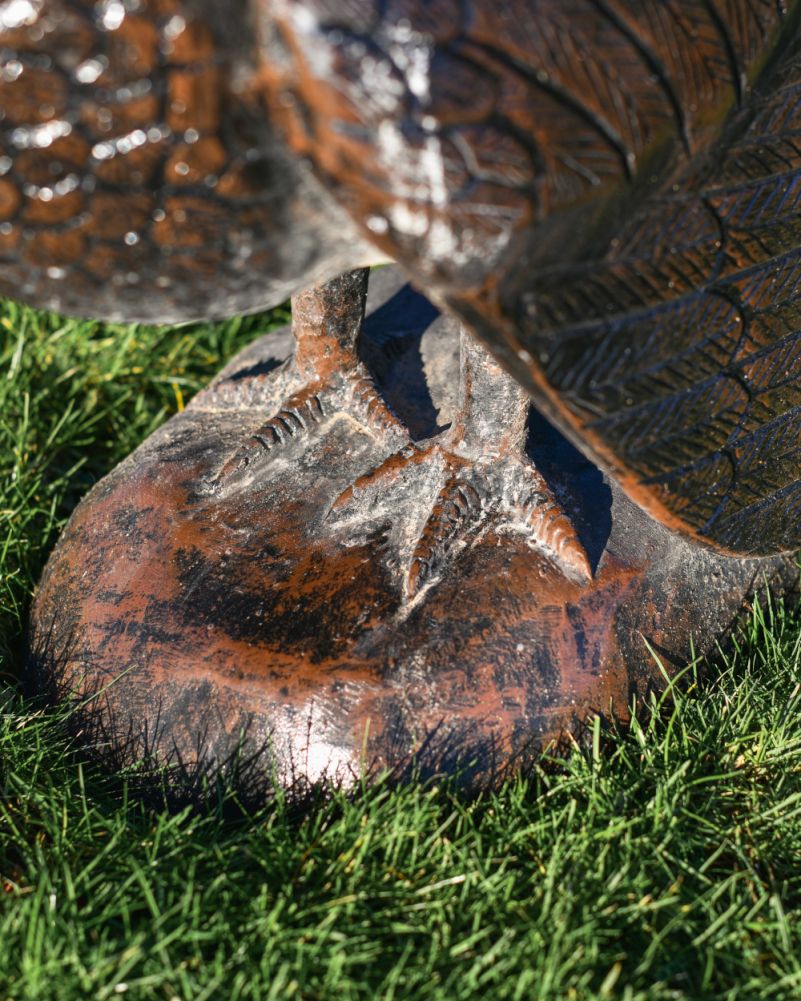 Cast Aluminium Feathers The Turkey Bronze Garden Sculpture feet