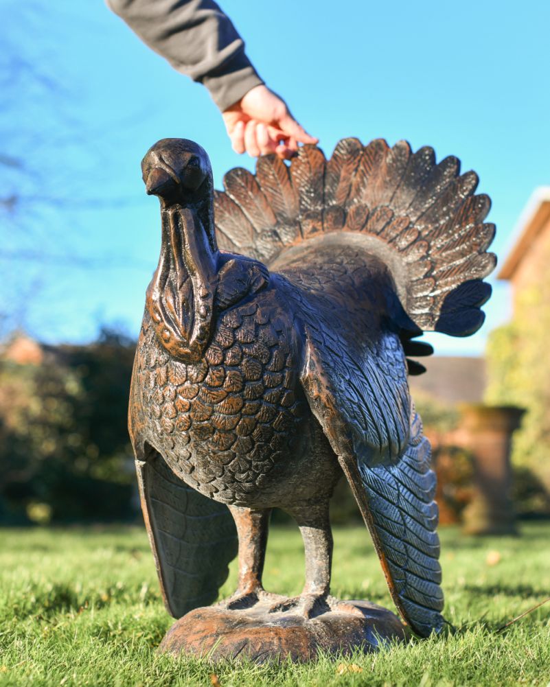 Cast Aluminium Feathers The Turkey Bronze Garden Sculpture To Scale