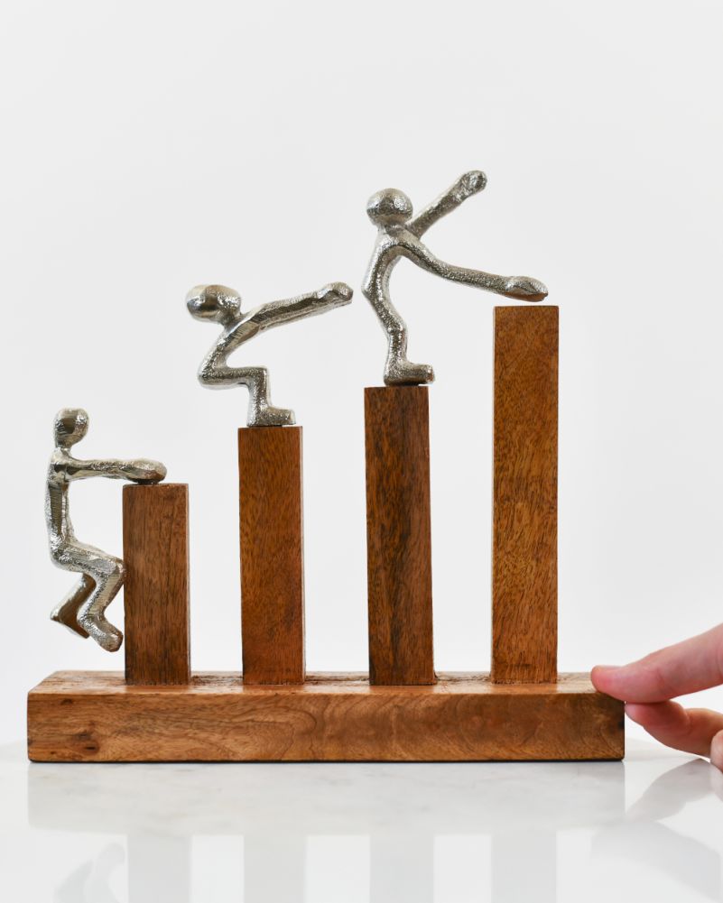 Scale Of The 'Rising Together' Sculpture In Silver 
