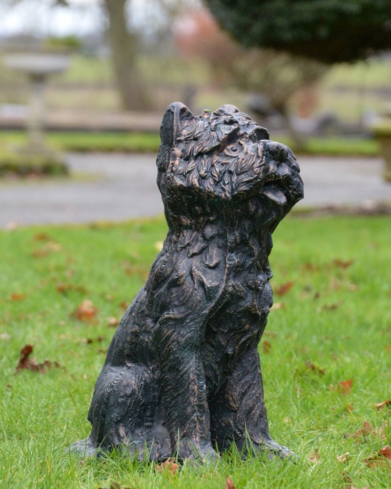 Cast Aluminium 'Penny' The Yorkshire Terrier Garden Sculpture - Verdigris