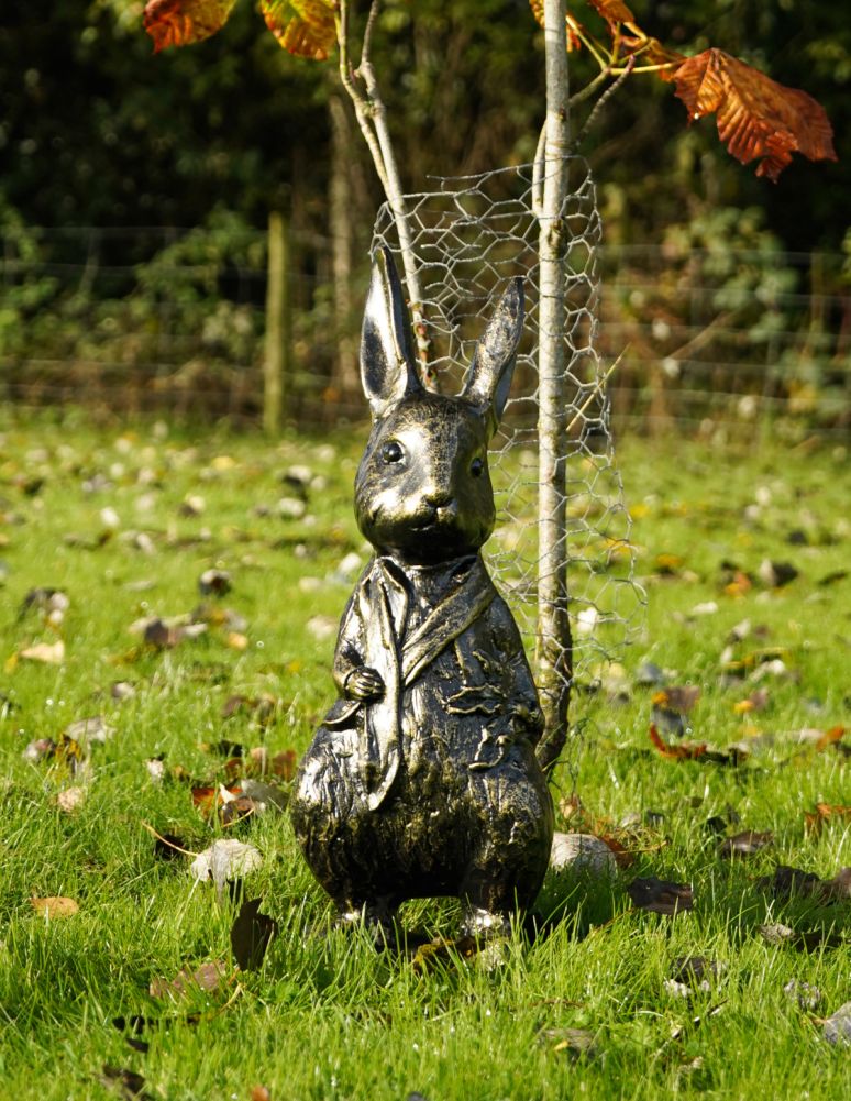 Cast Aluminium 'Peter' Rabbit Garden Sculpture