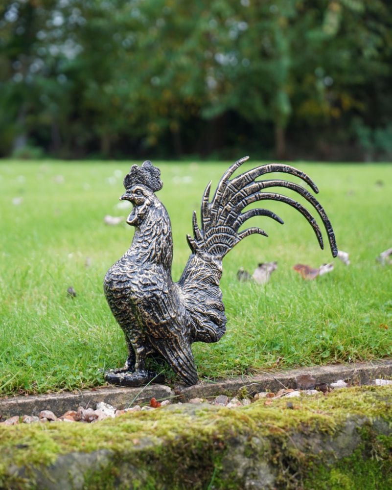 Cast Aluminium Robert Rooster Brushed Gold Sculpture