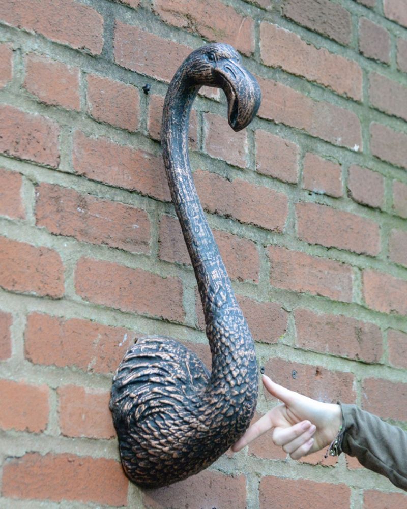 Cast Aluminium 'Solis' Flamingo Wall Art - Bronze & Copper Scale