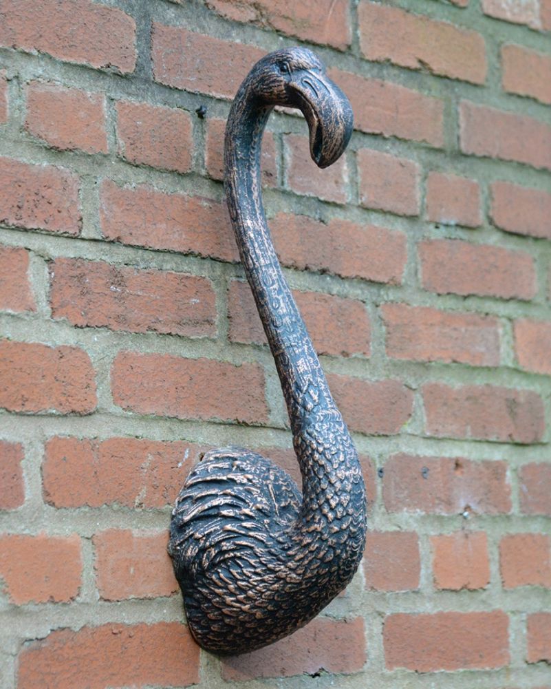Cast Aluminium 'Solis' Flamingo Wall Art - Bronze & Copper