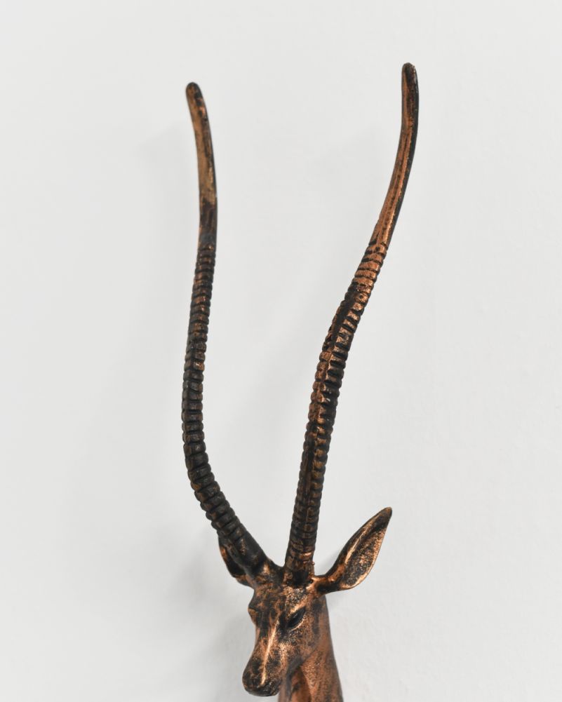 Cast Aluminium 'Temba' The Bronze & Copper Antelope Bust  Horn