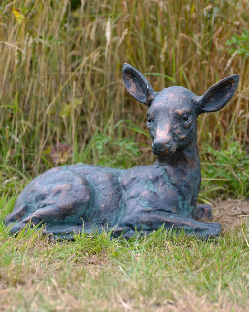 Cast Aluminium Verdigris 'Briar' The Fawn Garden Sculpture