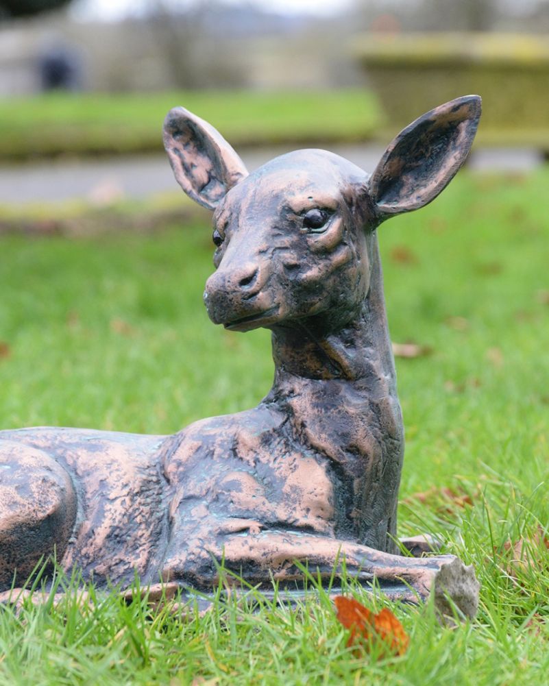 Cast Aluminium Verdigris Briar The Fawn Garden Sculpture Face