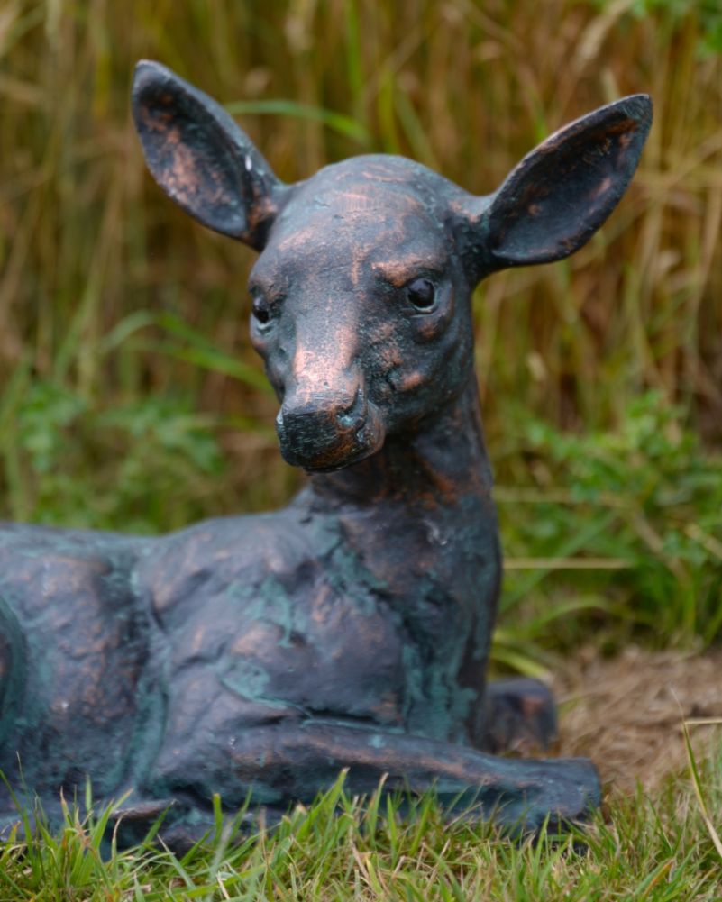 Cast Aluminium Verdigris 'Briar' The Fawn Garden Sculpture Face