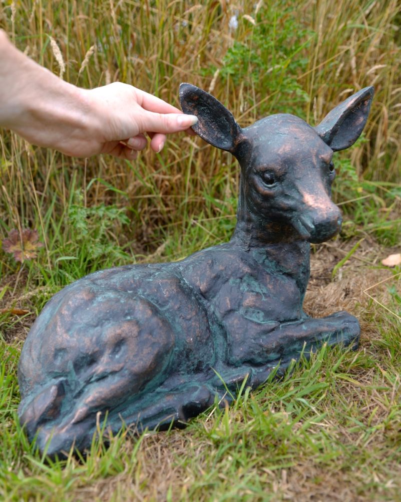 Cast Aluminium Verdigris 'Briar' The Fawn Garden Sculpture Scale