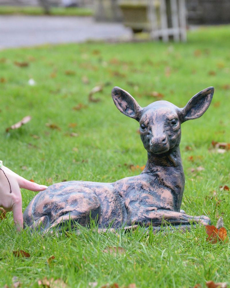 Cast Aluminium Verdigris Briar The Fawn Garden Sculpture To Scale