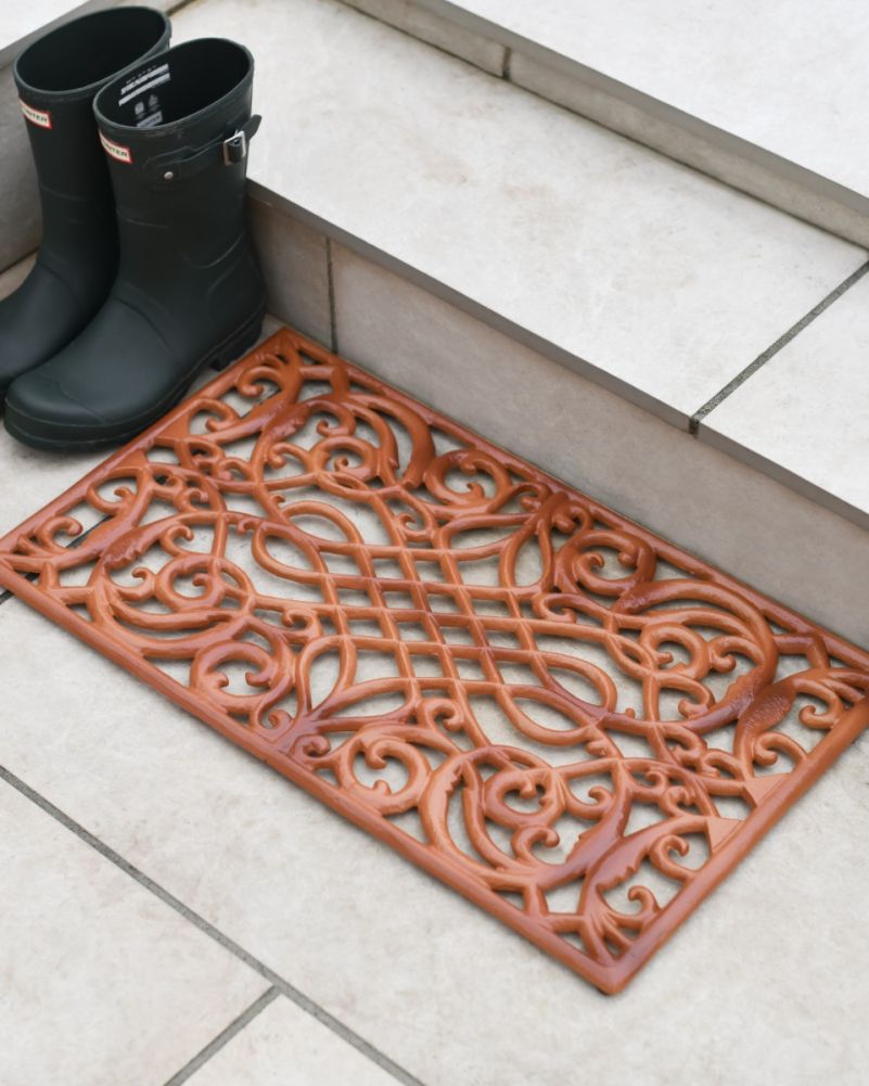 Cast Aluminium Wellingborough Rustic Doormat In Situ