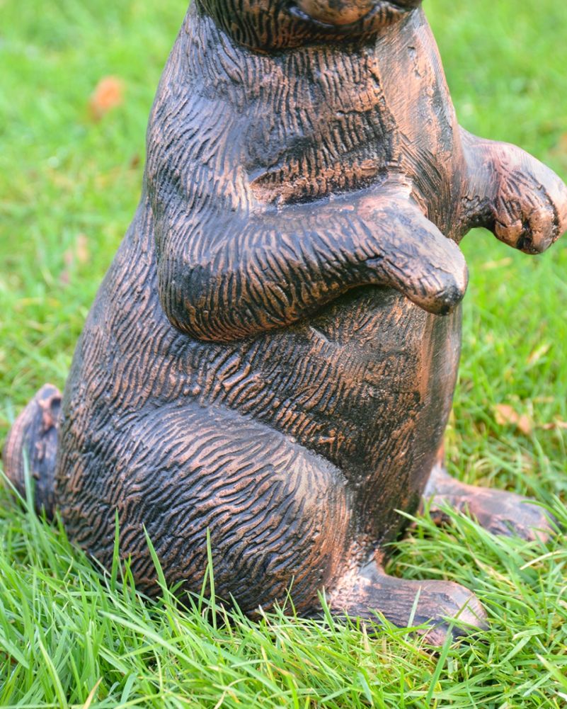 Cast Aluminium 'Wiggins' The Rabbit Garden Sculpture Close Up 