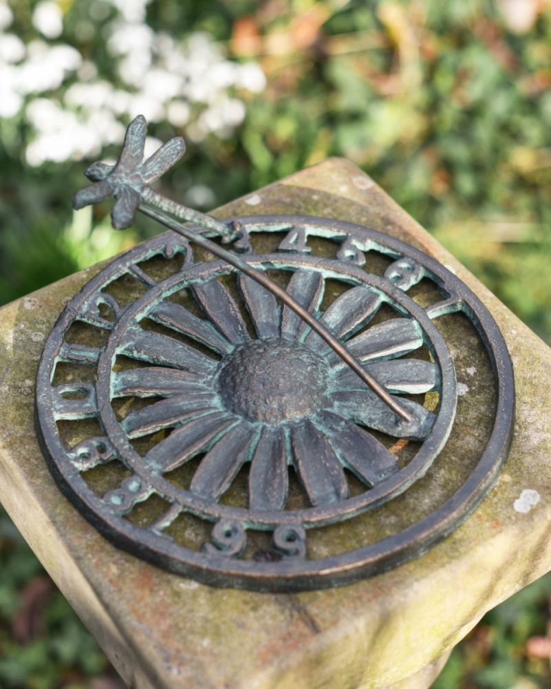 Cast Iron Flying Dragonfly Sundial 