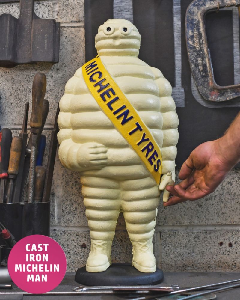 Cast Iron Hand Painted Michelin Man Home Ornament