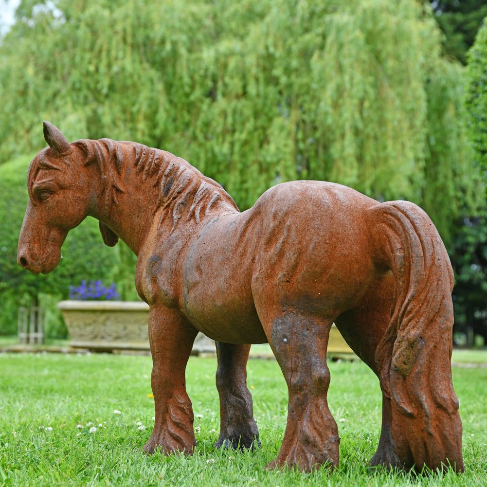 View of the Back of the Cast Iron Miniature Pony Sculpture