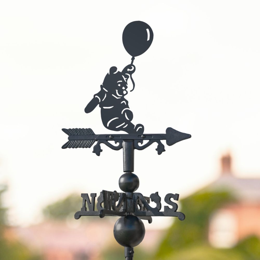 Cast Iron & Steel Bear & Balloon Miniature Weathervane In Situ
