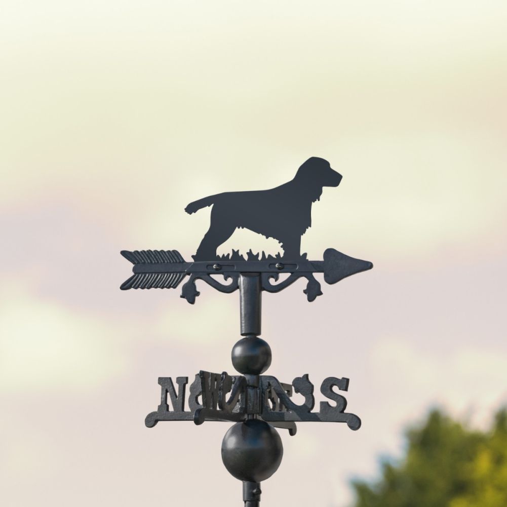 Cast Iron & Steel Cocker Spaniel Miniature Weathervane In The Countryside